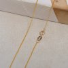 0.9MM Solid 18K Yellow Gold Necklace,Au750 Necklace,18K Gold Cable Necklace,DIY Necklace Chain Supplies 1315026