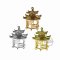 2Pcs 27x25x25MM Rose Gold Silver Brass Chinese Style Ancient Architecture Pavilion DIY Pendant Charm Earrings Supplies 1800375