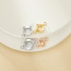 Two Loops Round Prongs Bezel Pendant Settings,Rose Gold Plated Stainless Steel Pendant Charm,Round Two Loops Charm Pendant,Simple Pendant Blank 1411435