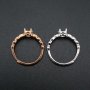 1Pcs 5x7MM Oval Bezel Simple Shank Rose Gold Plated Solid 925 Sterling Silver Adjustable Prong Ring Settings Blank for Gemstone 1224034