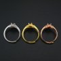 4x6MM Oval Prong Ring Settings Antiqued Style Solid 925 Sterling Silver Rose Gold Plated DIY Adjustable Ring Bezel for Gemstone 1224067