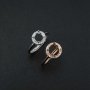 1Pcs 6.5-9MM Halo Round Prong Bezel Rose Gold Plated Solid 925 Sterling Silver Adjustable Ring Settings for Moissanite Gemstone DIY Supplies 1210054