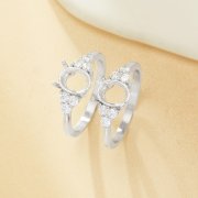 7x9MM Oval Prongs Ring Settings,316L Stainless Steel Oval Ring,Vintage Styles CZ Stone Oval Ring Blank,DIY Ring Supplies For Gemstone 1222146