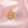 Keepsake Breast Milk Resin Ball Round Pin Pendant Settings for Half Drilled Pearl Bead,Solid 14K 18K Gold Pendant Charm,Minimalist Pendant,DIY Pendant Supplies 1411462