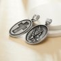 Stainless Steel Praying Hands Cross Pendant,Oval Cross Praying Hands Signet Pendant,Men's Silver Pendant Charm,DIY Pendant Supplies 1431465