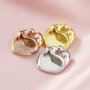 9MM Heart Bezel Settings Mother Baby Love for Breast Milk Resin Solid Back 14K Gold DIY Pendant Bezel Supplies 1431096-1