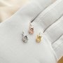 5x7MM Oval Prong Bezel Pendant Settings,Solid 925 Sterling Silver Rose Gold Plated Charm,DIY Pendant Charm Tray 1421188