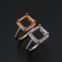 8MM Square Prong Ring Settings Solid 925 Sterling Silver Rose Gold Plated DIY Adjustable Ring Bezel for Gemstone 1294214