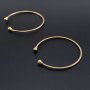 1Pcs Vintage Style Brass Bronze Gold Plated Screwed Ball End Bracelet Bangle DIY Beading Supplies 58MM Diameter 1900235