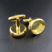 10Pcs 16MM Round Bezel 5MM Depth Gold Floating Cufflinks Tray 1500150-5