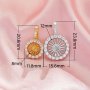 Keepsake Breast Milk Resin Ball Round Pin Pendant Settings for Half Drilled Pearl Bead,Solid 14K 18K Gold Pendant Charm,DIY Pendant Supplies 1411460