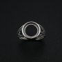 10MM Round Bezel Ring Settings Antiqued Solid 925 Sterling Silver DIY Adjustable Ring Gemstone Supplies 1213066
