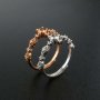 1Pcs 4MM Round Vintage Style Rose Gold Plated Solid 925 Sterling Silver DIY Adjustable Prong Ring Settings Blank for Gemstone 1210058