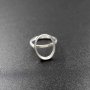 1Pcs oval simple frame setting elegant 925 sterling silver bezel tray rose gold plated adjustable ring settings 1222012