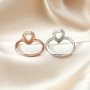 Keepsake Pear Prong Ring Settings for Faceted Gemstone Rose Gold Plated Solid 925 Sterling Silver Adjustable DIY Ring Bezel Supplies 1294263