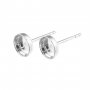 Round Bezel Studs Earrings Settings Solid 925 Sterling Silver for Cabochon Gemstone Resin DIY Supplies 1702228