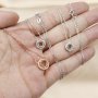 1Pcs 5-8MM Gems Cz Stone Round Prong Bezel Settings Solid 925 Sterling Silver DIY Pendant Charm Tray With 15'' Necklace Chain 1411215