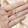 1Pcs 8X10MM Oval Crown Bezel Settings With Cz Stone Bail Solid 925 Sterling Silver DIY Pendant Charm Tray 1421092