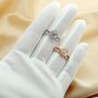 6x8MM Oval Prong Ring Settings,Half Band 2x4MM Birthstone Stacker Ring,Flower Stackable Solid 925 Sterling Silver Rose Gold Plated Ring,DIY Ring Set 1294555