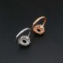 1Pcs Oval Ring Settings Adjustable for Gemstone Rose Gold Plated Solid 925 Sterling Silver DIY Bezel Tray Supplies 1224066