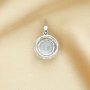 12MM Round Birthstone Pendant Charm With 8MM Faceted Sky Blue Topaz,Solid 925 Sterling Silver Charm,November Birthstone Pendant 1411321