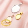 Keepsake Breast Milk Oval Solid Back Pendant Bezel Settings,Solid 14K 18K Gold Charm,DIY Memory Jewelry Supplies 1421205