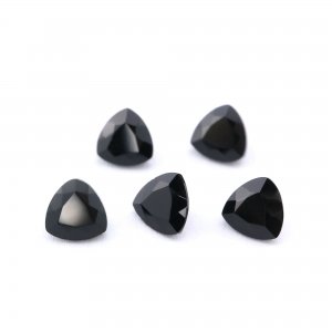 5Pcs 4MM Natural Trillion Black Onyx Faceted Cut Triangle Loose Gemstone Nature Semi Precious Stone DIY Jewelry Supplies 4160028