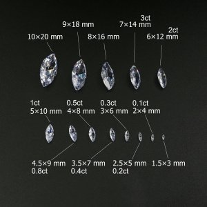 1Pcs Multiple Size Horse Eye Marquise Moissanite Stone Faceted Imitated Diamond Loose Gemstone for DIY Engagement Ring D Color VVS1 Excellent Cut 4120120