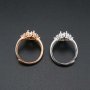 1Pcs 5x7MM Oval Bezel Halo Rose Gold Plated Solid 925 Sterling Silver Adjustable Prong Ring Settings Blank for Gemstone 1224038