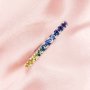 2MM Dainty Birthstone Eternity Ring Mixed Color Gemstone Wedding Engagement Full Band Stackable Ring Solid 14K Gold Ring 1294296