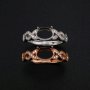 6x8MM Oval Prong Ring Settings Solid 925 Silver Rose Gold Plated Freeform Shank DIY Adjustable Ring Bezel for Gemstone Supplies 1224087