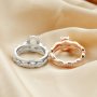 6x8MM Halo Oval Prong Ring Settings Stackable Solid 925 Sterling Silver Rose Gold Plated Wedding Double DIY Ring Set Supplies 1294470