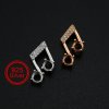 4MM Round Prong Pendant Settings Music Note Solid 925 Sterling Silver Rose Gold Plated Charm Bezel DIY Gemstone Supplies 1411278