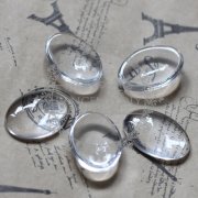 50pcs 8x10MM transparent oval shape glass cabochon,pendant setting cabochon 4120005-5