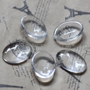 20pcs 13*18mm transparent oval shape glass cabochon,pendant setting cabochon 4120005-1