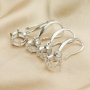 1Pair 5-8MM Round Solid 925 Sterling Silver DIY Prong Hook Earrings Settings Bezel 1702196