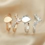 8x10MM Keepsake Breast Milk Resin Pear Ring Settings Stackable Solid 925 Sterling Silver Rose Gold Plated Stacker DIY Ring Set 1294398