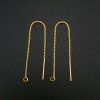 1Pair 14K Gold Filled Box Chain Wire Earrings with Open Loop DIY Supplies Findings for Beads 0.8MM Thick 80MM Long 1705069