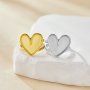 Keepsake Breastmilk Stainless Steel Heart Bezel Adjustable Ring Settings, Gold Plated 304L Ring,0.5MM Deep DIY Ring Supplies 1294769