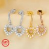 6MM Heart Prong Studs Earrings Settings,Solid 925 Sterling Silver Rose Gold Plated Earrings,Art Deco Earring,DIY Earrings Bezel 1706120