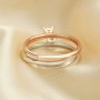 4MM Round Prong Ring Settings,Solid 925 Sterling Silver Rose Gold Plated Ring,Simple Ring,DIY Ring Blank Supplies 1294661