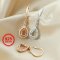 1Pair Multiple Size Pear Bezel Rose Gold Plated Solid 925 Sterling Silver Halo Pave Hook Earrings DIY Gemstone Jewelry Supplies 1706039