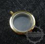 5pcs 30mm light gold plated style alloy round photo locket glass charm floating pendant charm 1116007