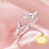 Hexagon Prong Ring Settings,Tree Branch Leaf Solid 14K 18K Gold Moissanite Ring,Elegant Art Deco Ring,DIY Ring Supplies 1294979
