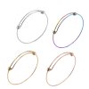 1Pcs 1.8MM Wire 55-65MM Stainless Steel Rilver Rose Gold Rainbow Round Wire Bangle Wiring Charm Bracelet DIY Supplies 1900200