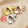 6MM Keepsake Breast Milk Resin Heart Pendant Prong Settings Mother Baby Solid 925 Sterling Silver Rose Gold Plated Charm Bezel 1431130