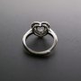 1Pcs 5-9MM Round Simple Gemstone Cz Stone Prong Bezel Solid 925 Sterling Silver Adjustable Ring Settings Heart Shape 1214032