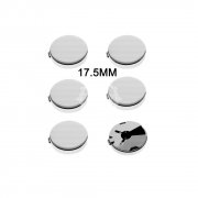 6Pcs 17.5MM Silver Round Cuff Button Cover Cuff Links For Wedding Formal Shirt 6600086-2S
