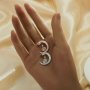 Keepsake Breast Milk Ball Pin Pendant Settings for 10-12MM Half Drilled Pearl Beads,Moon Solid 925 Sterling Silver Rose Gold Plated Pendant Charm,Pave CZ Stone Moon Pendant,DIY Pendant Supplies 1431493