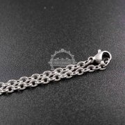 6pcs 20inches 3.1mm rhodium color 316L stainless steel DIY necklace chain color not tarnish 1322044-3